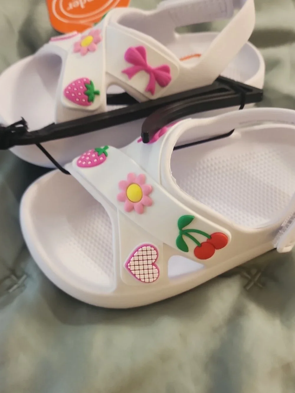 wonder nation White Kids Strawberry & Flower Clog Sandals
